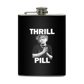 Фляга с принтом Thrill pill в городе Новоалтайск, металлический корпус | емкость 0,22 л, размер 125 х 94 мм. Виниловая наклейка запечатывается полностью | pill | thrill | thrill pill | пилл | тимур самедов | трилл | трилл пилл