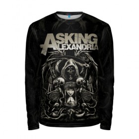 Мужской лонгслив 3D с принтом Asking Alexandria в городе Новоалтайск, 100% полиэстер | длинные рукава, круглый вырез горловины, полуприлегающий силуэт | asking alexandria | аскинг александриа | группы | метал | музыка | рок | хэви метал | электроникор