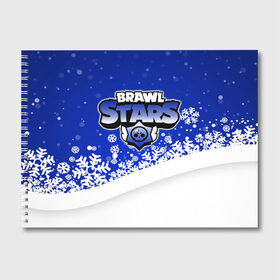 Альбом для рисования с принтом Новогодний Brawl Stars в городе Новоалтайск, 100% бумага
 | матовая бумага, плотность 200 мг. | brawl | bs | clash line | fails | funny | leon | moments | stars | supercell | tick | бой | босс | бравл | броубол | бс | драка | звезд | осада | поззи | сейф | старс | цель