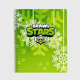 Тетрадь с принтом Новогодний Brawl Stars в городе Новоалтайск, 100% бумага | 48 листов, плотность листов — 60 г/м2, плотность картонной обложки — 250 г/м2. Листы скреплены сбоку удобной пружинной спиралью. Уголки страниц и обложки скругленные. Цвет линий — светло-серый
 | 