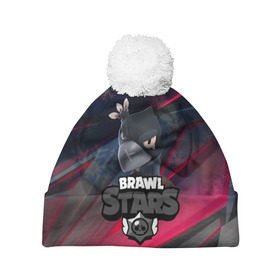 Шапка 3D c помпоном с принтом Brawl Stars CROW SNOW в городе Новоалтайск, 100% полиэстер | универсальный размер, печать по всей поверхности изделия | 2020 | android | background | brawl stars | crow | games | leon | mobile game | stars | бравл старс | ворон | игры | леон | мобильные игры | синий | снег | снежинки | текстура | фон