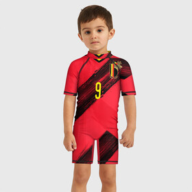 Детский купальный костюм 3D с принтом Lukaku home EURO 2020 в городе Новоалтайск, Полиэстер 85%, Спандекс 15% | застежка на молнии на спине | belgium | champion | championship | euro | lukaku | romelu | tdrfifa19 | uefa | евро | лукаку | ромелу | уефа | чемпиона европы