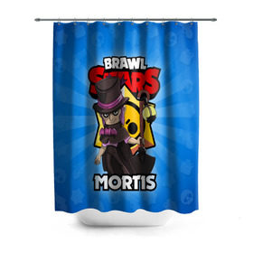 Штора 3D для ванной с принтом BRAWL STARS MORTIS в городе Новоалтайск, 100% полиэстер | плотность материала — 100 г/м2. Стандартный размер — 146 см х 180 см. По верхнему краю — пластиковые люверсы для креплений. В комплекте 10 пластиковых колец | brawl stars | brawl stars mortis | brawler | mortis | бравл старз | бравлер | мортис