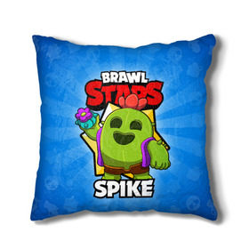 Подушка 3D с принтом BRAWL STARS SPIKE в городе Новоалтайск, наволочка – 100% полиэстер, наполнитель – холлофайбер (легкий наполнитель, не вызывает аллергию). | состоит из подушки и наволочки. Наволочка на молнии, легко снимается для стирки | Тематика изображения на принте: brawl stars | brawl stars spike | brawler | spike | бравл старз | бравлер | спайк