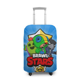 Чехол для чемодана 3D с принтом BRAWL STARS в городе Новоалтайск, 86% полиэфир, 14% спандекс | двустороннее нанесение принта, прорези для ручек и колес | Тематика изображения на принте: brawl stars | brawler | crow | leon | spike | бравл старз | бравлер | ворон | леон | спайк