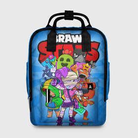 Женский рюкзак 3D с принтом BRAWL STARS в городе Новоалтайск, 100% полиэстер | лямки с регулируемой длиной, сверху ручки, чтобы рюкзак нести как сумку. Основное отделение закрывается на молнию, как и внешний карман. Внутри два дополнительных кармана, один из которых закрывается на молнию. По бокам два дополнительных кармашка, куда поместится маленькая бутылочка
 | 8 bit | 8 бит | brawl stars | brawler | crow | emz | leon | nita | sandy | spike | бравл старз | бравлер | ворон | леон | нита | спайк | сэнди | эмз