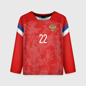 Детский лонгслив 3D с принтом Dzyuba home EURO 2020 в городе Новоалтайск, 100% полиэстер | длинные рукава, круглый вырез горловины, полуприлегающий силуэт
 | championship | cup | dzyuba | russia | tdrfifa19 | world | артем | дзюба | европы | мира | мундиаль | россия | чемпионат