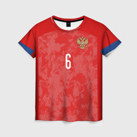 Женская футболка 3D с принтом Cheryshev home EURO 2020 в городе Новоалтайск, 100% полиэфир ( синтетическое хлопкоподобное полотно) | прямой крой, круглый вырез горловины, длина до линии бедер | championship | cheryshev | cup | russia | tdrfifa19 | world | европы | мира | мундиаль | россия | чемпионат | черышев