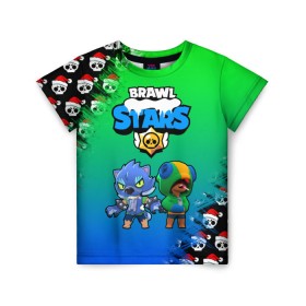 Детская футболка 3D с принтом Новогодний Brawl Stars Two Leon в городе Новоалтайск, 100% гипоаллергенный полиэфир | прямой крой, круглый вырез горловины, длина до линии бедер, чуть спущенное плечо, ткань немного тянется | brawl stars | brawl stars 8 bit | brawl stars crow | brawl stars crow phoenix | brawl stars l | brawl stars leon | brawl stars leon shark | brawl stars nita | brawl stars robot spike | brawl stars spike | бравл старс | бравла старс | браво с