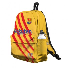 Рюкзак 3D с принтом Barcelona 4-th kit 19-20 в городе Новоалтайск, 100% полиэстер | лямки с регулируемой длиной, сверху петелька, чтобы рюкзак можно было повесить на вешалку. Основное отделение закрывается на молнию, как и внешний карман. Внутри два дополнительных кармана, один из которых закрывается на молнию. По бокам два дополнительных кармашка | Тематика изображения на принте: barcelona | champions | laliga | league | spain | барселона | испания | лига | месси | чемпионов