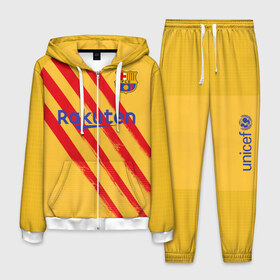 Мужской костюм 3D с принтом Barcelona 4-th kit 19-20 в городе Новоалтайск, 100% полиэстер | Манжеты и пояс оформлены тканевой резинкой, двухслойный капюшон со шнурком для регулировки, карманы спереди | barcelona | champions | laliga | league | spain | барселона | испания | лига | месси | чемпионов