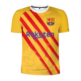 Мужская футболка 3D спортивная с принтом Barcelona 4-th kit 19-20 в городе Новоалтайск, 100% полиэстер с улучшенными характеристиками | приталенный силуэт, круглая горловина, широкие плечи, сужается к линии бедра | barcelona | champions | laliga | league | spain | барселона | испания | лига | месси | чемпионов