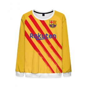 Мужской свитшот 3D с принтом Barcelona 4-th kit 19-20 в городе Новоалтайск, 100% полиэстер с мягким внутренним слоем | круглый вырез горловины, мягкая резинка на манжетах и поясе, свободная посадка по фигуре | Тематика изображения на принте: barcelona | champions | laliga | league | spain | барселона | испания | лига | месси | чемпионов