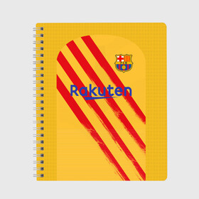 Тетрадь с принтом Barcelona 4-th kit 19-20 в городе Новоалтайск, 100% бумага | 48 листов, плотность листов — 60 г/м2, плотность картонной обложки — 250 г/м2. Листы скреплены сбоку удобной пружинной спиралью. Уголки страниц и обложки скругленные. Цвет линий — светло-серый
 | barcelona | champions | laliga | league | spain | барселона | испания | лига | месси | чемпионов