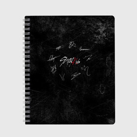 Тетрадь с принтом Автографы Stray Kids в городе Новоалтайск, 100% бумага | 48 листов, плотность листов — 60 г/м2, плотность картонной обложки — 250 г/м2. Листы скреплены сбоку удобной пружинной спиралью. Уголки страниц и обложки скругленные. Цвет линий — светло-серый
 | 3racha | i.n | jyp nation | k pop | kpop | skz | stray kids | к поп | кпоп | ли ноу | скз | страй кидс | стрэй кидс | сынмина | уджин | феликса | хана | хёнджина | чана | чанбина
