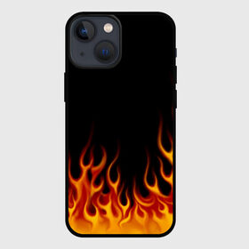 Чехол для iPhone 13 mini с принтом Пламя Old School в городе Новоалтайск,  |  | burn | fire | костер | нарисованный | огня | огонь | олдскул | пламени | пламя | пожар | пылает | рисованный огонь | языки