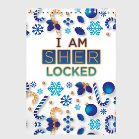 Скетчбук с принтом Новогодний Sherlock в городе Новоалтайск, 100% бумага
 | 48 листов, плотность листов — 100 г/м2, плотность картонной обложки — 250 г/м2. Листы скреплены сверху удобной пружинной спиралью | 221b | bbc | benedict cumberbatch | john watson | mark gatiss | martin freeman | sherlock holmes | steven moffat | бейкер | джон ватсон | мориарти | стрит | шерлок