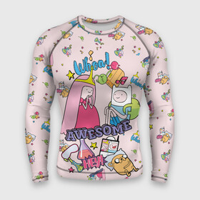 Мужской рашгард 3D с принтом Whoa Awesome Hey в городе Новоалтайск,  |  | adventure time | awesome | dsgnosadchaya | hey | vdosadir | whoa | время приключений | джейк | пендлтон уорд | финн