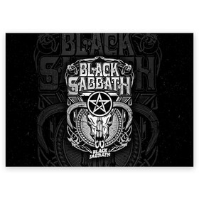 Поздравительная открытка с принтом Black Sabbath в городе Новоалтайск, 100% бумага | плотность бумаги 280 г/м2, матовая, на обратной стороне линовка и место для марки
 | black sabbath | hard rock | heavy metal | блэк сабат | группы | метал | музыка | оззи осборн | рок | хард рок | хэви метал