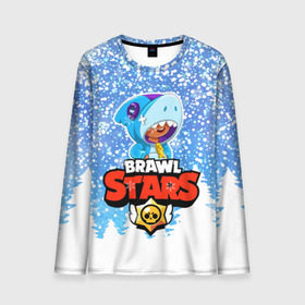 Мужской лонгслив 3D с принтом Brawl Stars Леон Шарк в городе Новоалтайск, 100% полиэстер | длинные рукава, круглый вырез горловины, полуприлегающий силуэт | Тематика изображения на принте: 2020 | brawl | brawl stars | christmas | leon | new year | shark | stars | бравл старс | брол старс | зима | игра | леон | новогодний | новый год | рождество | снег | снежинки | шарк