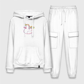 Мужской костюм хлопок с толстовкой с принтом Уточка Единорог в городе Новоалтайск,  |  | unicorn | единорог | радуга | утка | уточка