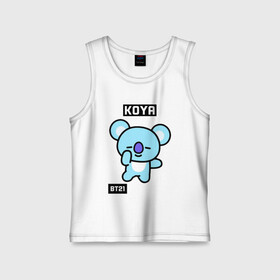 Детская майка хлопок с принтом KOYA BT21 в городе Новоалтайск,  |  | bt21 | bts | chimmy | cooky | koya | love yourself. | mang | rj | shooky | tata | бт21 | бтс