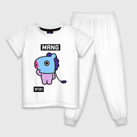 Детская пижама хлопок с принтом MANG BT21 в городе Новоалтайск, 100% хлопок |  брюки и футболка прямого кроя, без карманов, на брюках мягкая резинка на поясе и по низу штанин
 | bt21 | bts | chimmy | cooky | koya | love yourself. | mang | rj | shooky | tata | бт21 | бтс