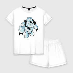 Женская пижама с шортиками хлопок с принтом Clash of Clans в городе Новоалтайск, 100% хлопок | футболка прямого кроя, шорты свободные с широкой мягкой резинкой | clash of clans | clash royale | game | supercell | детская | детям | игра | клаш оф кланс | клэш оф кланс | компьютерна игра | пекка