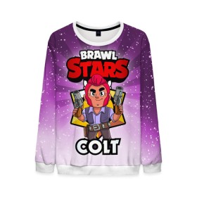 Мужской свитшот 3D с принтом BRAWL STARS COLT в городе Новоалтайск, 100% полиэстер с мягким внутренним слоем | круглый вырез горловины, мягкая резинка на манжетах и поясе, свободная посадка по фигуре | brawl stars | brawl stars colt | brawler | colt | бравл старз | бравлер | кольт