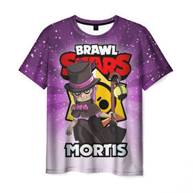Мужская футболка 3D с принтом BRAWL STARS MORTIS в городе Новоалтайск, 100% полиэфир | прямой крой, круглый вырез горловины, длина до линии бедер | Тематика изображения на принте: brawl stars | brawl stars mortis | brawler | mortis | бравл старз | бравлер | мортис