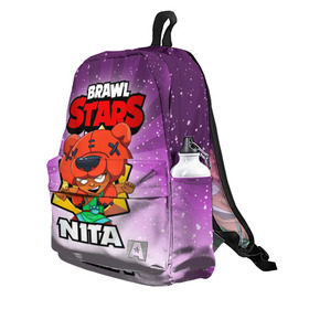 Рюкзак 3D с принтом BRAWL STARS NITA в городе Новоалтайск, 100% полиэстер | лямки с регулируемой длиной, сверху петелька, чтобы рюкзак можно было повесить на вешалку. Основное отделение закрывается на молнию, как и внешний карман. Внутри два дополнительных кармана, один из которых закрывается на молнию. По бокам два дополнительных кармашка | brawl stars | brawl stars nita | brawler | nita | бравл старз | бравлер | нита