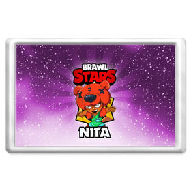 Магнит 45*70 с принтом BRAWL STARS NITA в городе Новоалтайск, Пластик | Размер: 78*52 мм; Размер печати: 70*45 | Тематика изображения на принте: brawl stars | brawl stars nita | brawler | nita | бравл старз | бравлер | нита