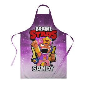 Фартук 3D с принтом BRAWL STARS SANDY в городе Новоалтайск, 100% полиэстер | общий размер — 65 х 85 см, ширина нагрудника — 26 см, горловина — 53 см, длина завязок — 54 см, общий обхват в поясе — 173 см. Принт на завязках и на горловине наносится с двух сторон, на основной части фартука — только с внешней стороны | brawl stars | brawl stars sandy | brawler | sandy | бравл старз | бравлер | сэнди
