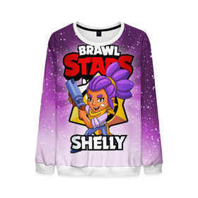 Мужской свитшот 3D с принтом BRAWL STARS SHELLY в городе Новоалтайск, 100% полиэстер с мягким внутренним слоем | круглый вырез горловины, мягкая резинка на манжетах и поясе, свободная посадка по фигуре | brawl stars | brawl stars shelly | brawler | shelly | бравл старз | бравлер | шелли