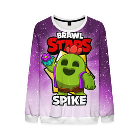 Мужской свитшот 3D с принтом BRAWL STARS SPIKE в городе Новоалтайск, 100% полиэстер с мягким внутренним слоем | круглый вырез горловины, мягкая резинка на манжетах и поясе, свободная посадка по фигуре | brawl stars | brawl stars spike | brawler | spike | бравл старз | бравлер | спайк