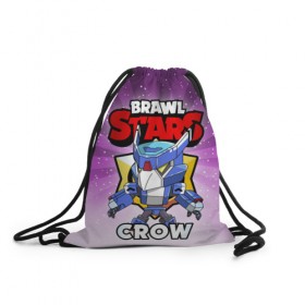 Рюкзак-мешок 3D с принтом BRAWL STARS CROW в городе Новоалтайск, 100% полиэстер | плотность ткани — 200 г/м2, размер — 35 х 45 см; лямки — толстые шнурки, застежка на шнуровке, без карманов и подкладки | brawl stars | brawl stars crow | brawler | crow | бравл старз | бравлер | ворон