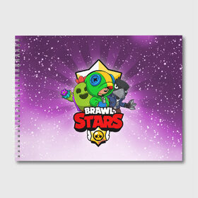 Альбом для рисования с принтом BRAWL STARS в городе Новоалтайск, 100% бумага
 | матовая бумага, плотность 200 мг. | Тематика изображения на принте: brawl stars | brawler | crow | leon | spike | бравл старз | бравлер | ворон | леон | спайк