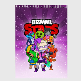 Скетчбук с принтом BRAWL STARS в городе Новоалтайск, 100% бумага
 | 48 листов, плотность листов — 100 г/м2, плотность картонной обложки — 250 г/м2. Листы скреплены сверху удобной пружинной спиралью | 8 bit | 8 бит | brawl stars | brawler | crow | emz | leon | nita | sandy | spike | бравл старз | бравлер | ворон | леон | нита | спайк | сэнди | эмз