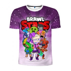 Мужская футболка 3D спортивная с принтом BRAWL STARS в городе Новоалтайск, 100% полиэстер с улучшенными характеристиками | приталенный силуэт, круглая горловина, широкие плечи, сужается к линии бедра | 8 bit | 8 бит | brawl stars | brawler | crow | emz | leon | nita | sandy | spike | бравл старз | бравлер | ворон | леон | нита | спайк | сэнди | эмз
