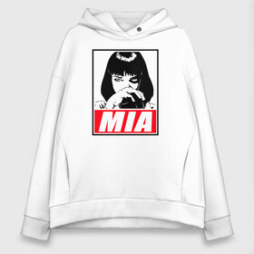 Женское худи Oversize хлопок с принтом MIA Pulp Fiction в городе Новоалтайск, френч-терри — 70% хлопок, 30% полиэстер. Мягкий теплый начес внутри —100% хлопок | боковые карманы, эластичные манжеты и нижняя кромка, капюшон на магнитной кнопке | pulp | pulp fiction | quentin tarantino | tarantino | квентин тарантино | кино | криминальное чтиво | тарантино | тарентино | торентино | торрентино | фильм | чтиво