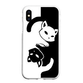 Чехол для iPhone XS Max матовый с принтом ДВА КОТА КУВЫРКАЮТСЯ в городе Новоалтайск, Силикон | Область печати: задняя сторона чехла, без боковых панелей | Тематика изображения на принте: black white | два кота кувыркаются | животные | котики | коты | черно белое
