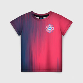 Детская футболка 3D с принтом FC Bayern Munchen (Bavaria). в городе Новоалтайск, 100% гипоаллергенный полиэфир | прямой крой, круглый вырез горловины, длина до линии бедер, чуть спущенное плечо, ткань немного тянется | fc bayern munchen | бавария | геометрия | спорт | текстура | футбол