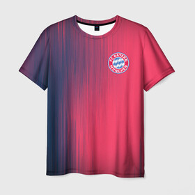 Мужская футболка 3D с принтом FC Bayern Munchen (Bavaria). в городе Новоалтайск, 100% полиэфир | прямой крой, круглый вырез горловины, длина до линии бедер | fc bayern munchen | бавария | геометрия | спорт | текстура | футбол