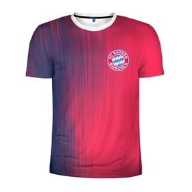 Мужская футболка 3D спортивная с принтом FC Bayern Munchen (Bavaria). в городе Новоалтайск, 100% полиэстер с улучшенными характеристиками | приталенный силуэт, круглая горловина, широкие плечи, сужается к линии бедра | fc bayern munchen | бавария | геометрия | спорт | текстура | футбол
