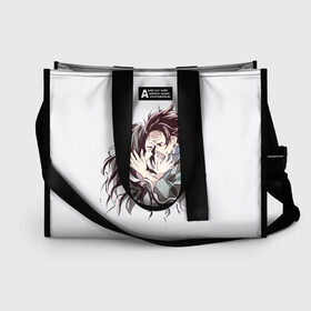 Сумка-шоппер 3D с принтом Kimetsu no Yaiba в городе Новоалтайск, 100% полиэстер | застегивается на металлическую кнопку; внутренний карман застегивается на молнию. Стенки укреплены специальным мягким материалом, чтобы защитить содержимое от несильных ударов
 | blade of demon | demon slayer | kimetsu no yaiba | nezuko | tanjiro | клинок | рассекающий демонов