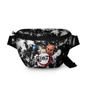 Поясная сумка 3D с принтом Kimetsu no Yaiba в городе Новоалтайск, 100% полиэстер | плотная ткань, ремень с регулируемой длиной, внутри несколько карманов для мелочей, основное отделение и карман с обратной стороны сумки застегиваются на молнию | demons | kimetsu | knife | yaiba | демонов | демоны | клинок | клинок рассекающий демонов | рассекающий