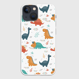 Чехол для iPhone 13 mini с принтом Милые динозавры в городе Новоалтайск,  |  | dinosaurs | динозавр | динозавры | животные | игрушки | мульт динозавры | мультяшки динозавры | тиранозавр