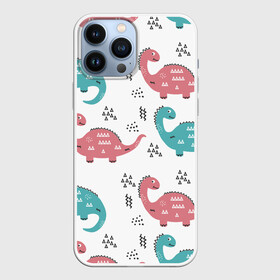 Чехол для iPhone 13 Pro Max с принтом Милые динозаврики в городе Новоалтайск,  |  | dinosaurs | динозавр | динозавры | животные | игрушки | мульт динозавры | мультяшки динозавры | тиранозавр