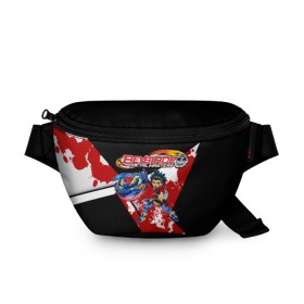 Поясная сумка 3D с принтом beyblade в городе Новоалтайск, 100% полиэстер | плотная ткань, ремень с регулируемой длиной, внутри несколько карманов для мелочей, основное отделение и карман с обратной стороны сумки застегиваются на молнию | bakuten shoot | beyblade | beyblade burst | burst | бейблейд | киномия | такао | такао киномия