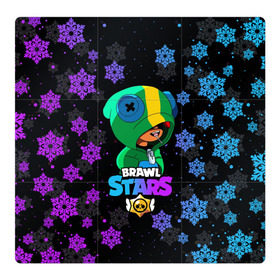 Магнитный плакат 3Х3 с принтом Новогодний Brawl Stars LEON в городе Новоалтайск, Полимерный материал с магнитным слоем | 9 деталей размером 9*9 см | brawl | brawl stars | crow | leon | stars | бравл | бравл старс | браво старс | игра | компьютерная | кров | леон | новогодний | новый год | онлайн | с новым годом | снежинки | старс